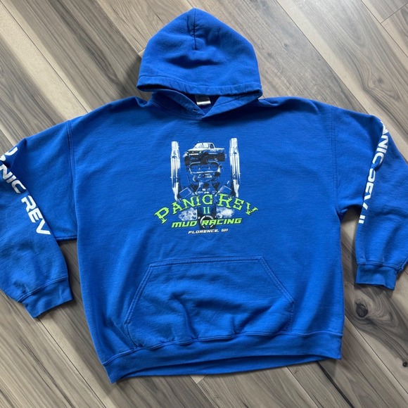 Other - Panic Rev II Mud Racing Hoodie Royal Blue Roys Boys Racing Chevy Mens XL
